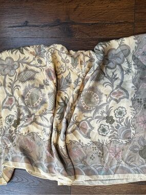 Light Yellow Floral Silk Scarf - Womens Decorative Wrap